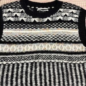 Anthropologie Black and White Patterned Sweater